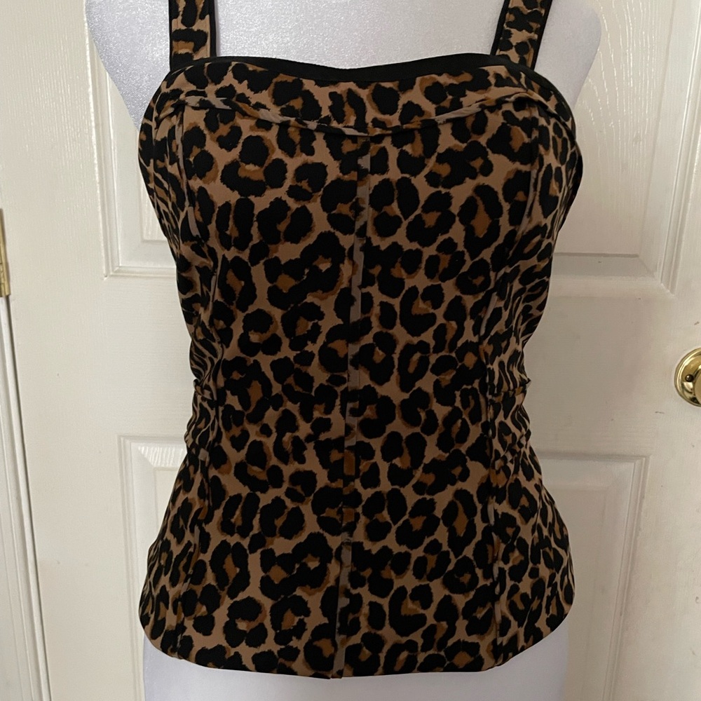 White House Black Market Black and Brown Bustier Camisole